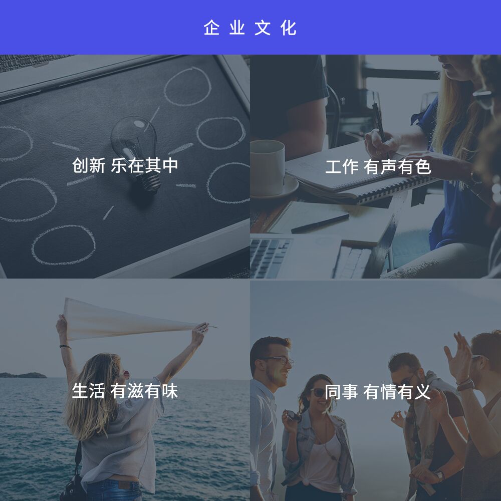 企業(yè)文化：創(chuàng)新樂(lè)在其中，工作有聲有色，生活有滋有味，同事有情有義